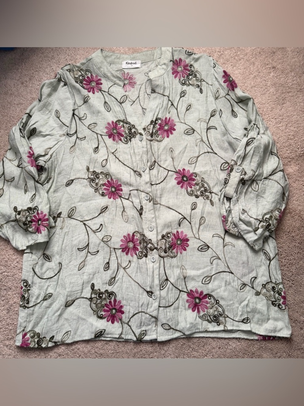 Kindred Pink Floral Button-Down Women's Shirt
